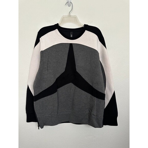 Neil Barrett Three Point Star Colorblock Sweatshirt Gray White Black Men Medium